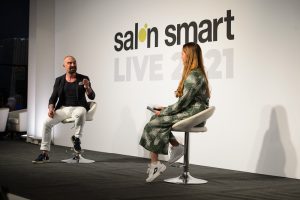 Andrew Barton and Dorothy from Treatwell, on stage at Creative HEAD Magazine's Salon Smart Live 2021